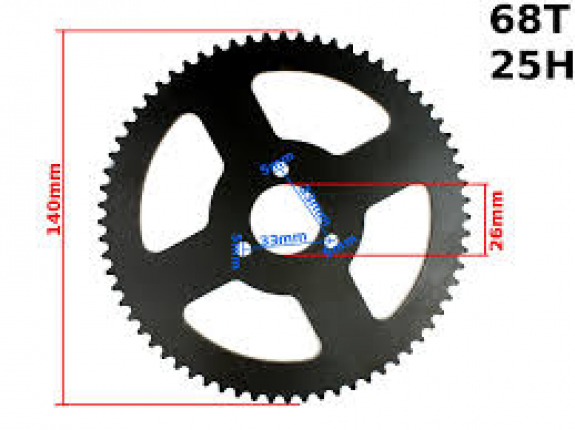 Rozeta 68T 25H - 26mm minibike
